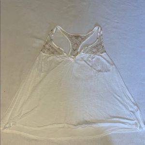 White razor back button up tank top